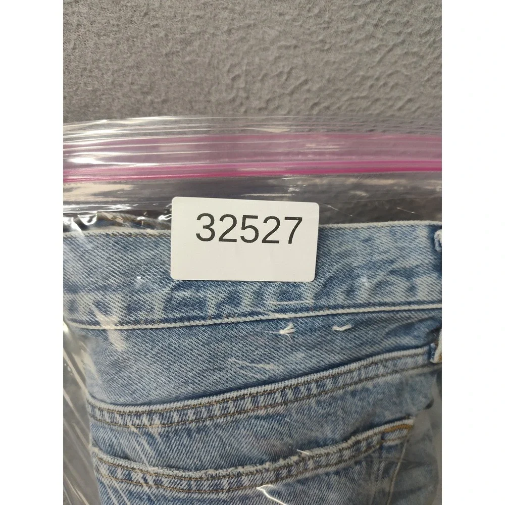 AGOLDE Parker Distressed Denim Shorts Light Wash Blue Size 33 Raw Hem